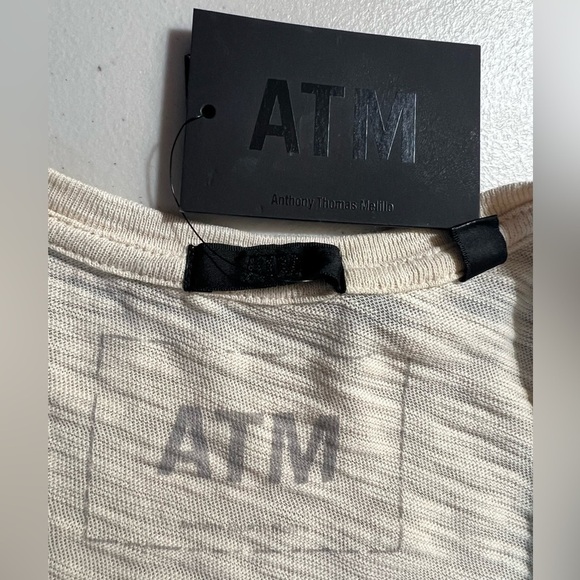 ATM Anthony Thomas Melillo Slub Jersey V-Neck, Coral Stone/ Powder, Size XS/S - Picture 9 of 13